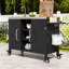 Îlot de cuisine extérieur avec évier en acier inoxydable 304, table de chariot de barbecue et tablettes de rangement réglables