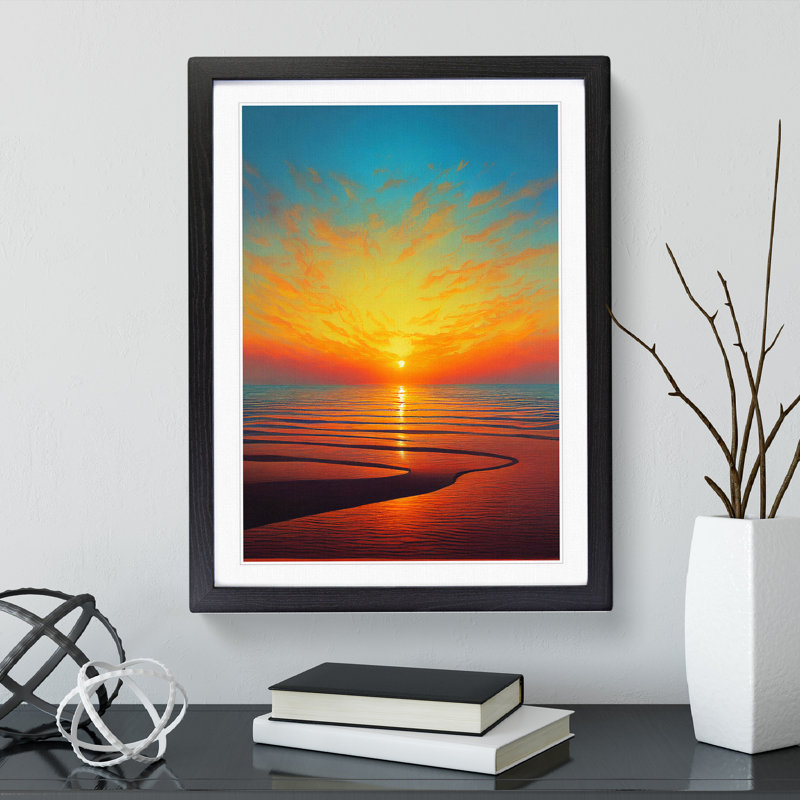 Enlightening Sunset - Framed Print, Black, 46cm H x 34cm W