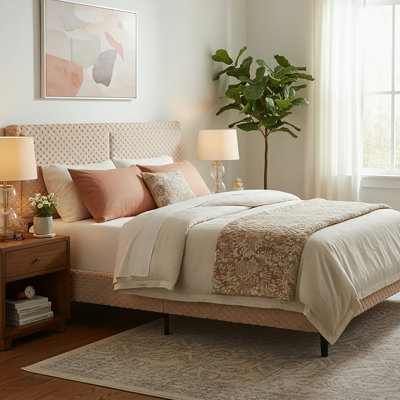 Collado Modern Contemporary Plush Upholstered Bed With Comfortable Backrest And Soft Cloud-Like Fabric