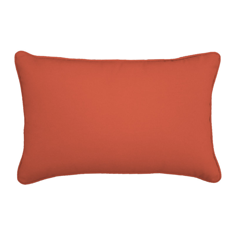  Outdoor Sunbrella Lumbar Pillow, Canvas Melon, 12" H x 18" W