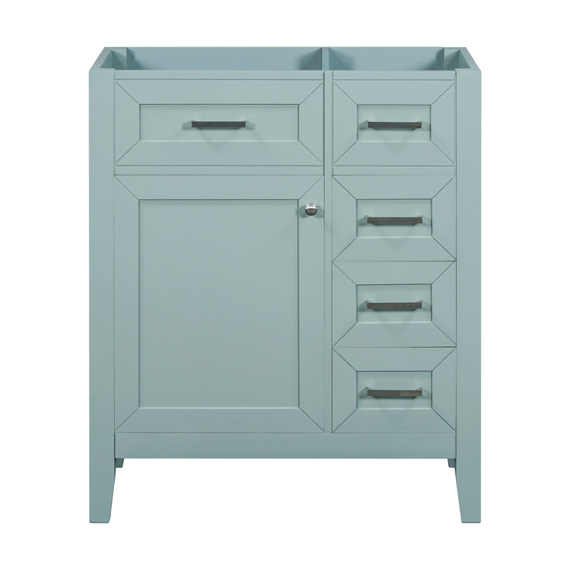 Meuble-lavabo de 30 po sans lavabo, base d'armoire seulement, armoire de salle de bain avec tiroirs, structure solide et panneau de fibres à densité moyenne