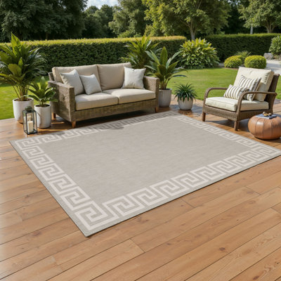 Tapis intérieur / extérieur gris / ivoire Verlie
