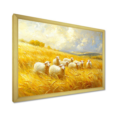 Golden Fields of Sheep I - Sheep, art mural