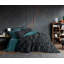 Ensemble de housse de couette Luxury Ranforce, bleu pétrole, 78,7 po x 78,7 po | 100% coton, 145 fils, lavable à la machine | Comprend 2 taies d'oreiller (31,5 po x 31,5 po) | Impression élégante et réactive, douce et durable-105523641
