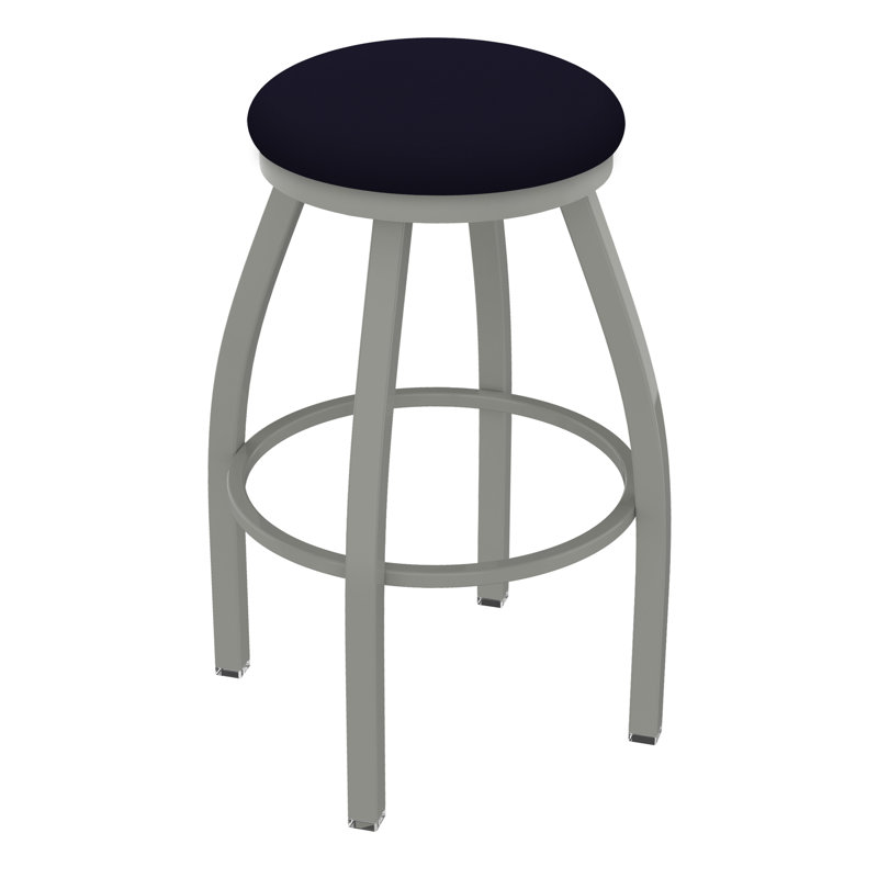 Cragin Swivel Upholstered Counter Stool, Anodized Nickel, Vinyl-Canter Twilight, Extra Tall (36” Seat Height)