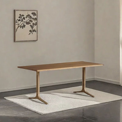 Vintage rectangular solid wood dining table