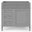 Meuble-lavabo 2 tiroirs 36 po à 2 tiroirs sans lavabo supérieur, armoire de rangement moderne avec tiroir basculant, structure en bois massif-574230922