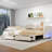 Twin XL to King Convertible Daybed with Storage Drawers & LED Lights - Upholstered Linen Fabric, Solid Wood+MDF Frame, No Box Spring Needed (300-500 lb Capacity)-1606973362