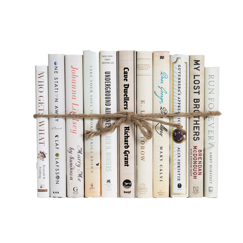 Decorative Books - Sand Dust Jacket Books - Off White Books By The Foot
