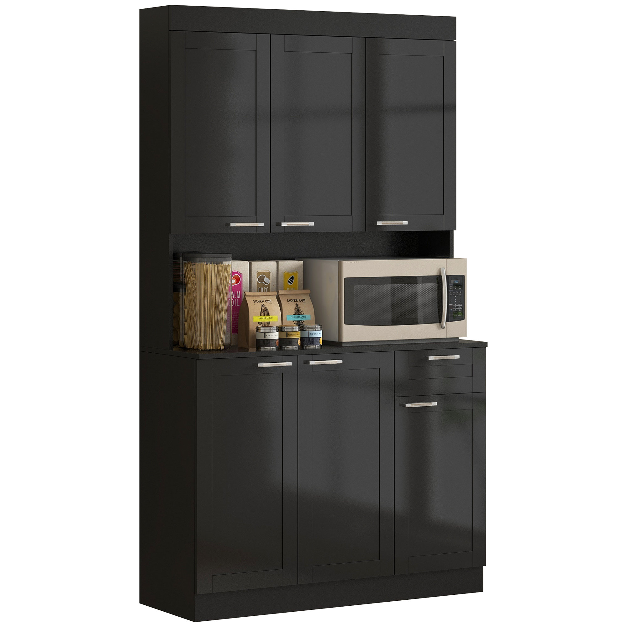 Ivy Bronx Kitchen Pantry Storage Cabinet with Adjustable Shelf and ...