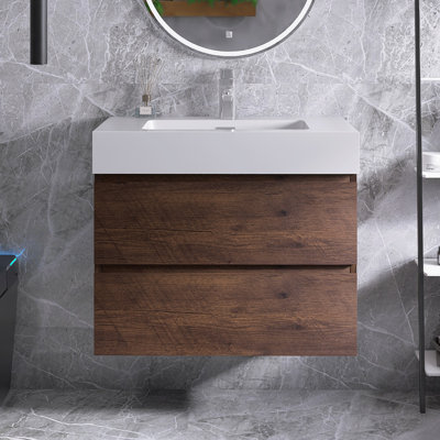 30 po Meuble-lavabo simple mural avec plateau