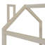Lit simple en bois et velours, beige