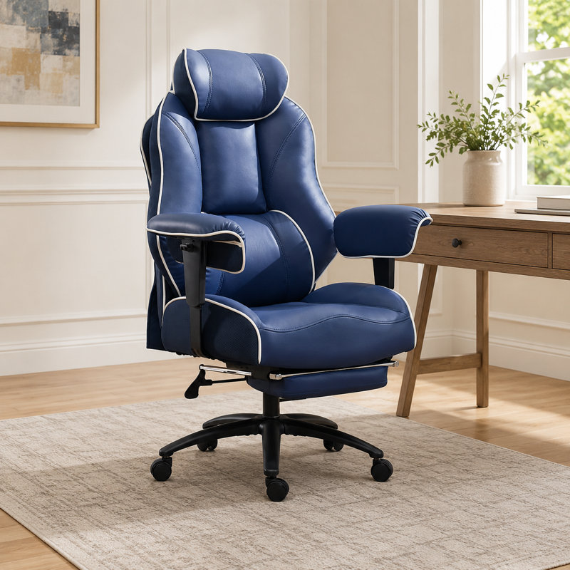 Fauteuil de bureau ergonomique avec repose-pieds Big & Tall, Bleu