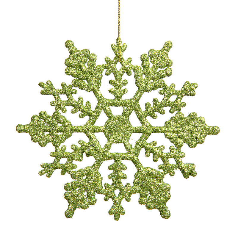 Ornement flocon de neige scintillant, Lime