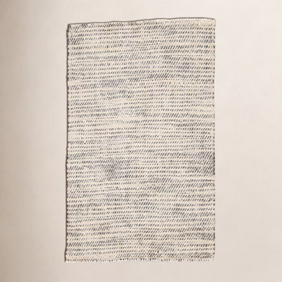 Owen White Black Hand-Woven Striped Jute Rug