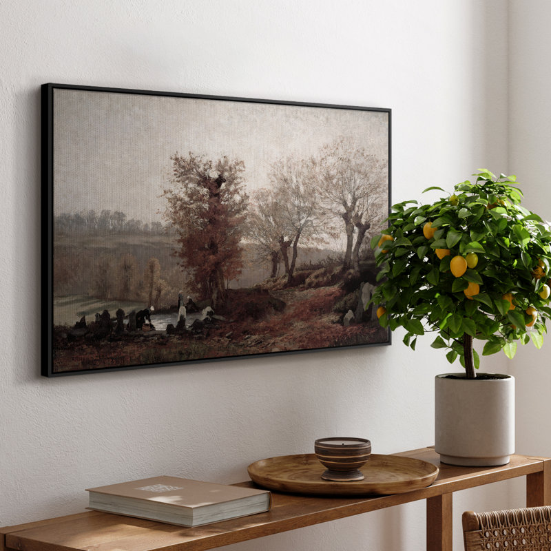 "Vintage Landscape-CCVVII" sur toile, Noir, H 17 po x l 25 po