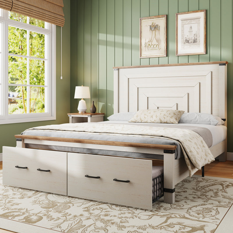 Structure de lit double Farmhouse, Blanc, Double