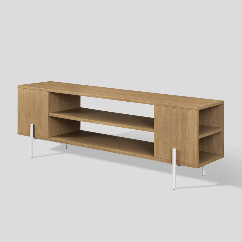 Judine Unfinished TV Stand, Coastal Oak/White