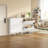 Space-Saving Tipping Bucket Storage Cabinet, Narrow Design with Carved Details, Solid Wood Legs, Anti-Tip Kit Included