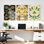 Art déco à motif floral sur toile tendue, ensemble de 3 reproductions de peintures à l'huile pour salon