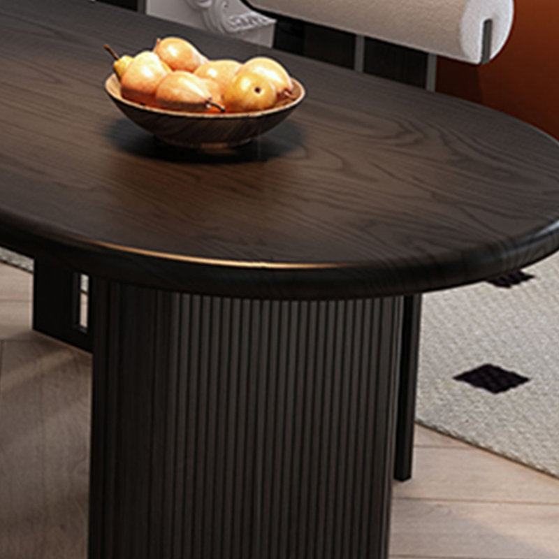 Bureau noir, bureau semi-circulaire et table d'étude, H 29,53 po x l 47,24 po x P 27,56 po