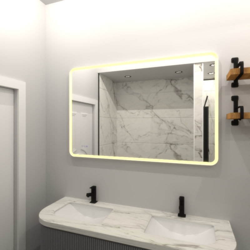 Miroir de salle de bain rectangulaire à DEL, 36,05 po x 60,05 po