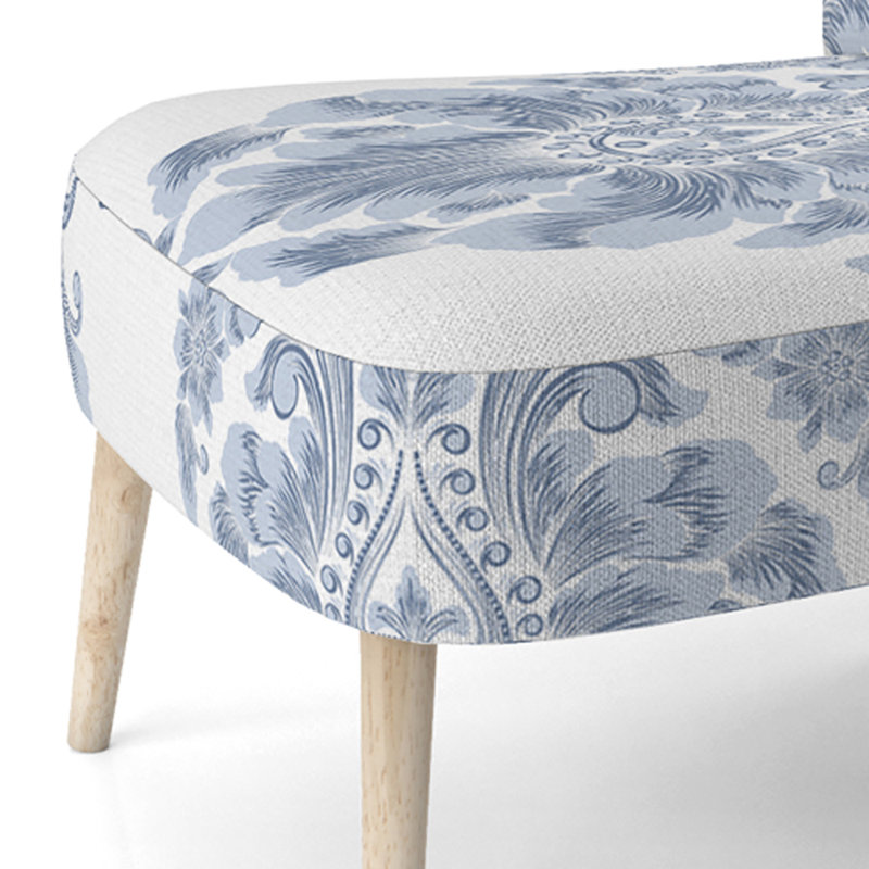 Chaise d'appoint rembourrée Blue Damask
