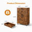 Dark Brown 5-Drawer Dresser On Wheels-578820083