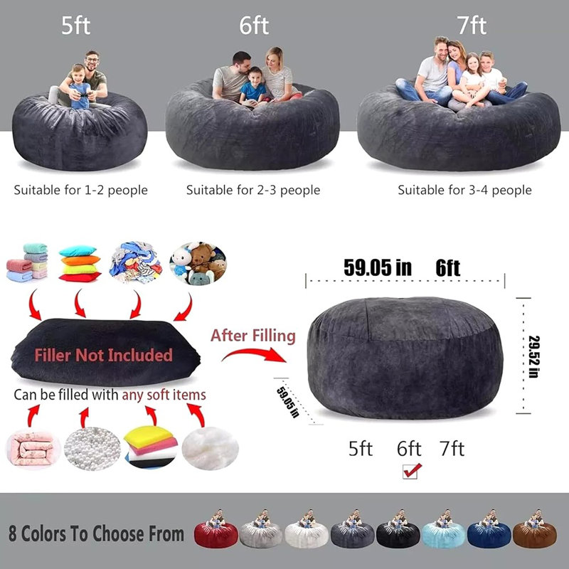 Oversize Giant Beanbag Chair Cover