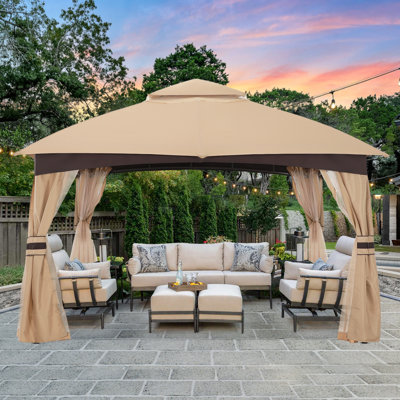 MasterCanopy Upgraded Steel Patio Gazebo with Netting Walls