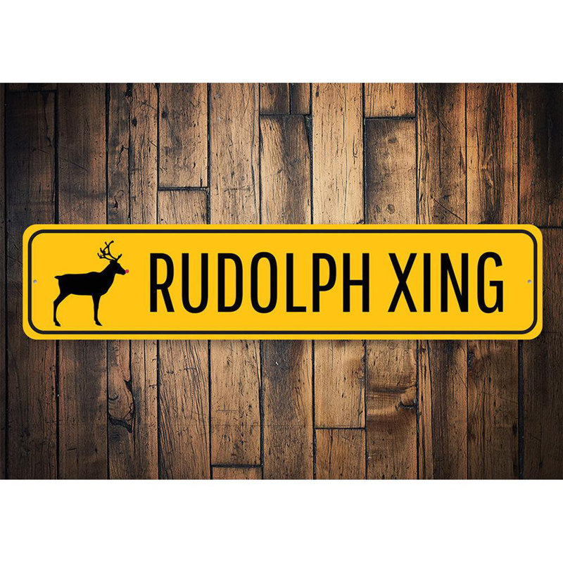 Panneau Rudolph Xing Yuletide, H 6 po x l 24 po x P 0,06 po