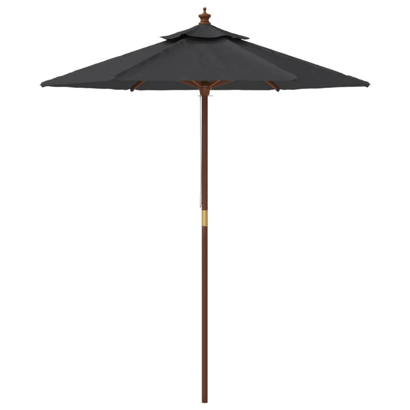 Aslyn Market Parasol, 231cm H x 196cm W x 196cm D, Black