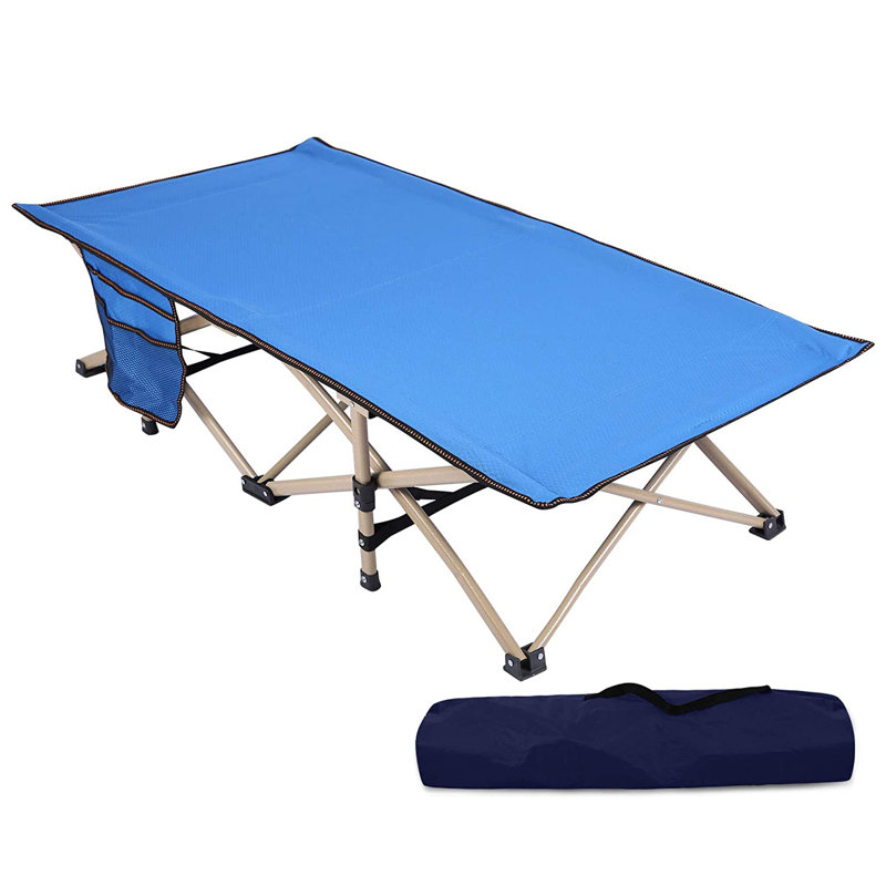 Folding Portable Kids Sleeping Cot, Blue, 12"H x 26"W x 53"L