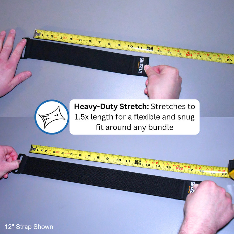 18" Hook and Loop Stretch Strap 3/pk