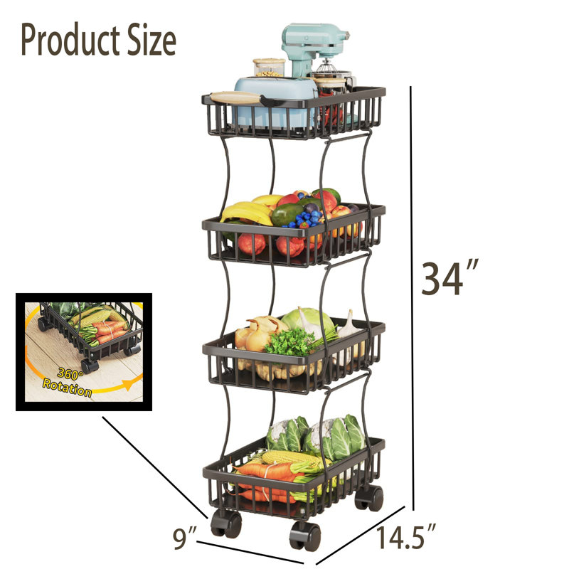 34.5'' H x 9'' W Utility Cart