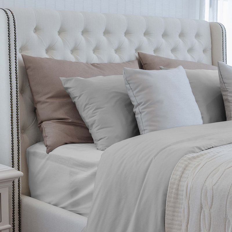 Sheet Set, Light Gray, C.King Sheet Set w/ 1 Fitted Sheet, 2 Pillowcases