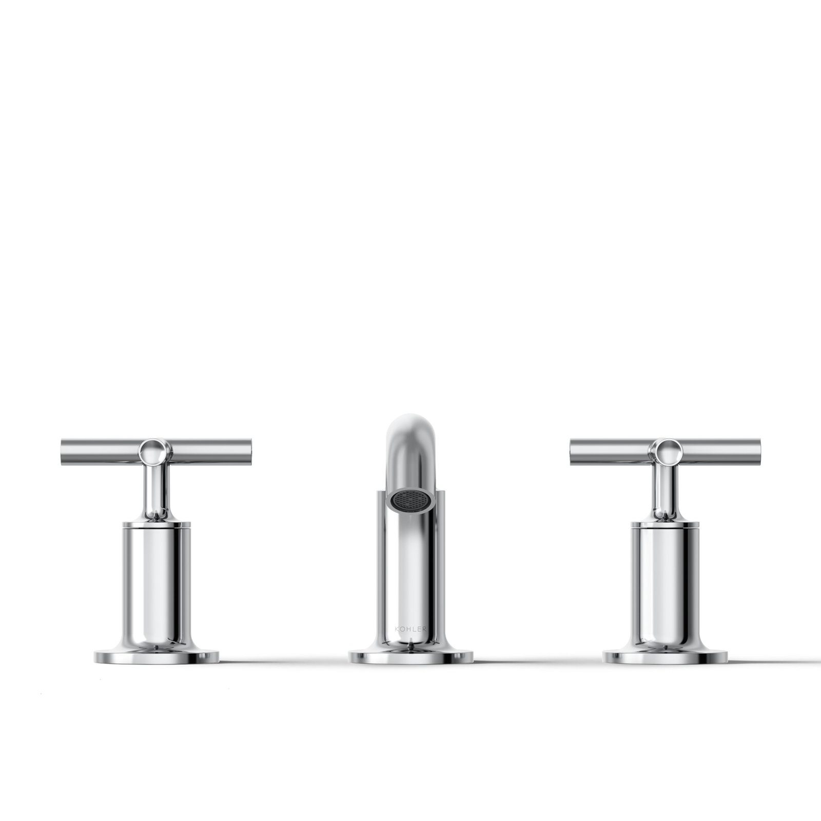 Purist Widespread Bathroom Sink Faucet with Low Cross Handles and Low Spout, Polished Chrome