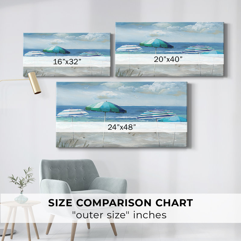 Oceanside - Toile tendue avec châssis - Prêt à accrocher, H 20 po x l 40 po