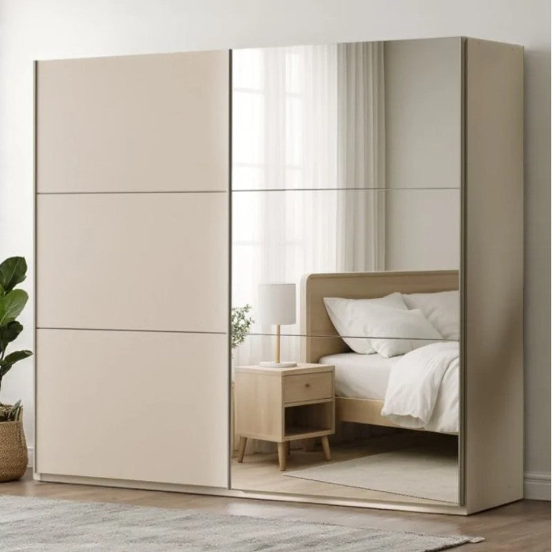 Manufactured Wood Wardrobe, Sand Beige