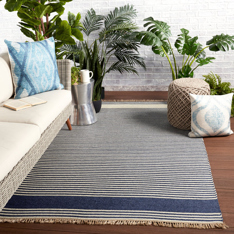 Brocka Striped Indoor / Outdoor Rug, Rectangle 4' x 6'