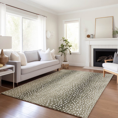 Premium Machine Washable Merilou AMF44 Fawn 1'8" x 2'6" Rug