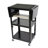 3 Tier Large Steel Rolling Cart With Wheels Power Strip And Drop Leaves Supports Up To 300 Lbs