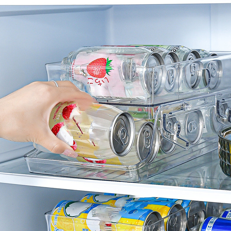 Organisateur de canettes de soda empilable transparent