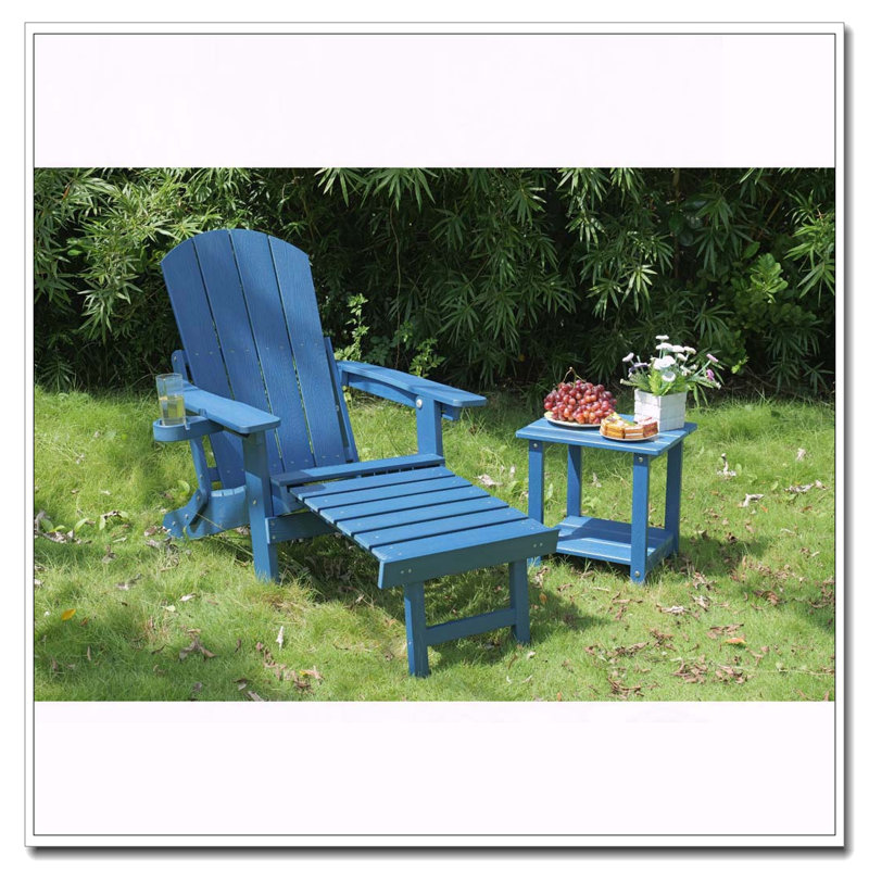 Ensemble de 2 chaises longues d'extérieur toutes saisons avec repose-pieds caché, porte-gobelet et conception pliable