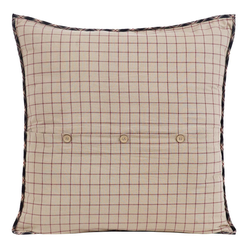Bingham Star 26" Black and Red Cotton Euro Sham