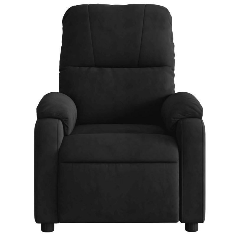 Fauteuil inclinable de massage avec massage par vibration à 6 points, chaise berçante ajustable en microfibre, Noir