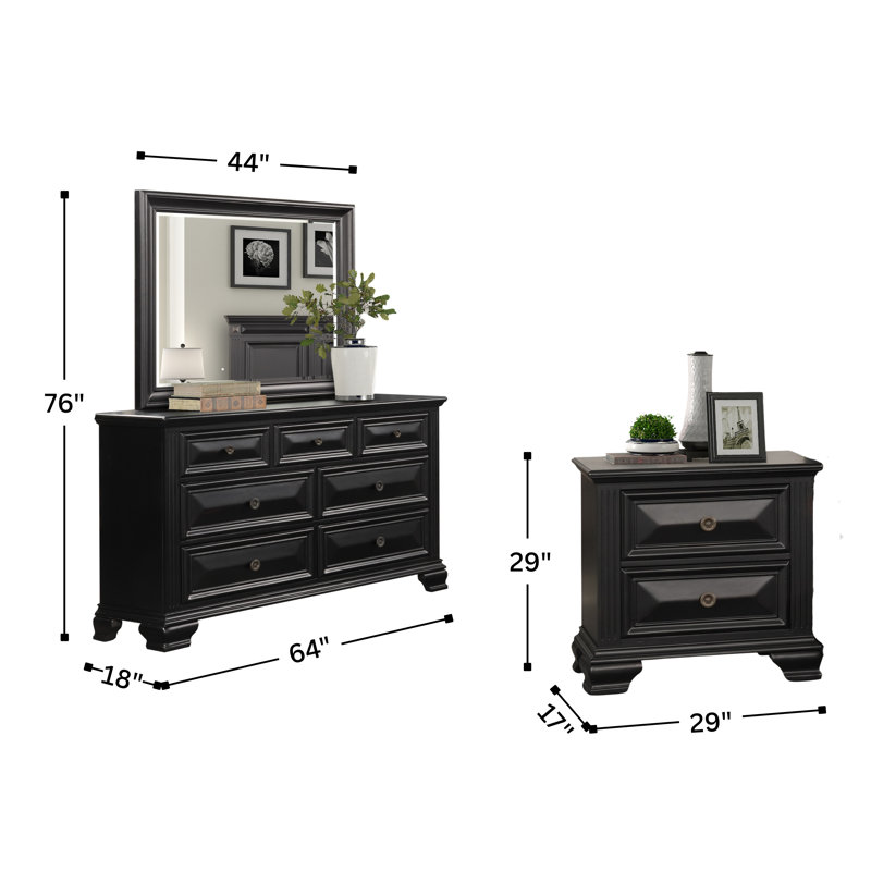 Ensemble de chambre standard 4 pièces Samuelsson, Roi, Noir rétro