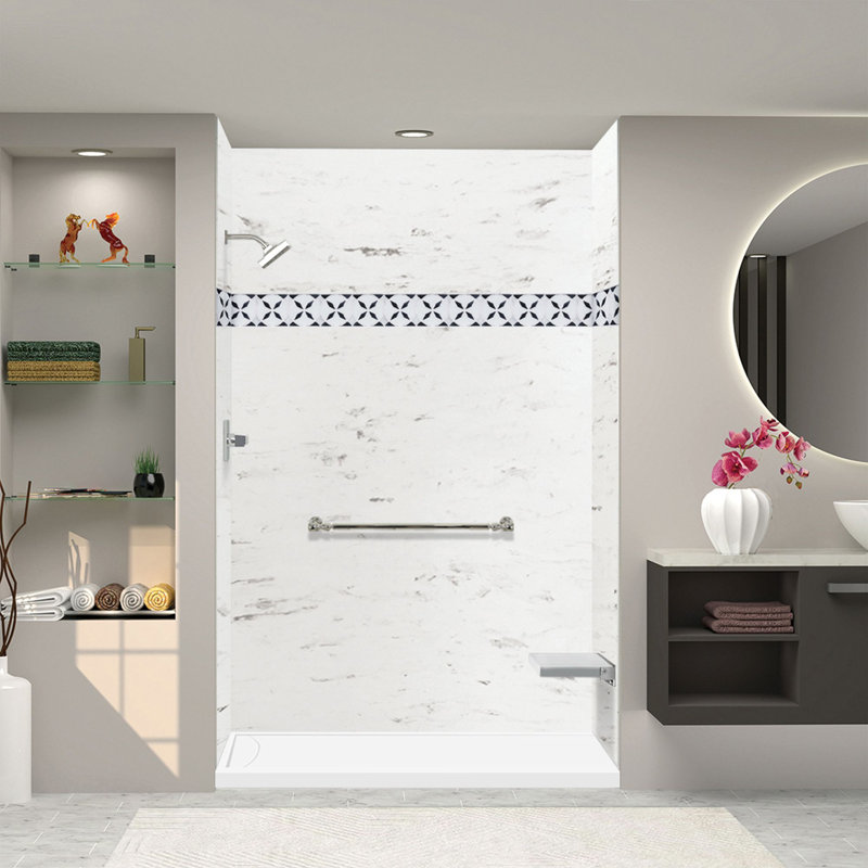 Base de douche en fonte 60 po x 32 po Transolor, Gauche, Blanc