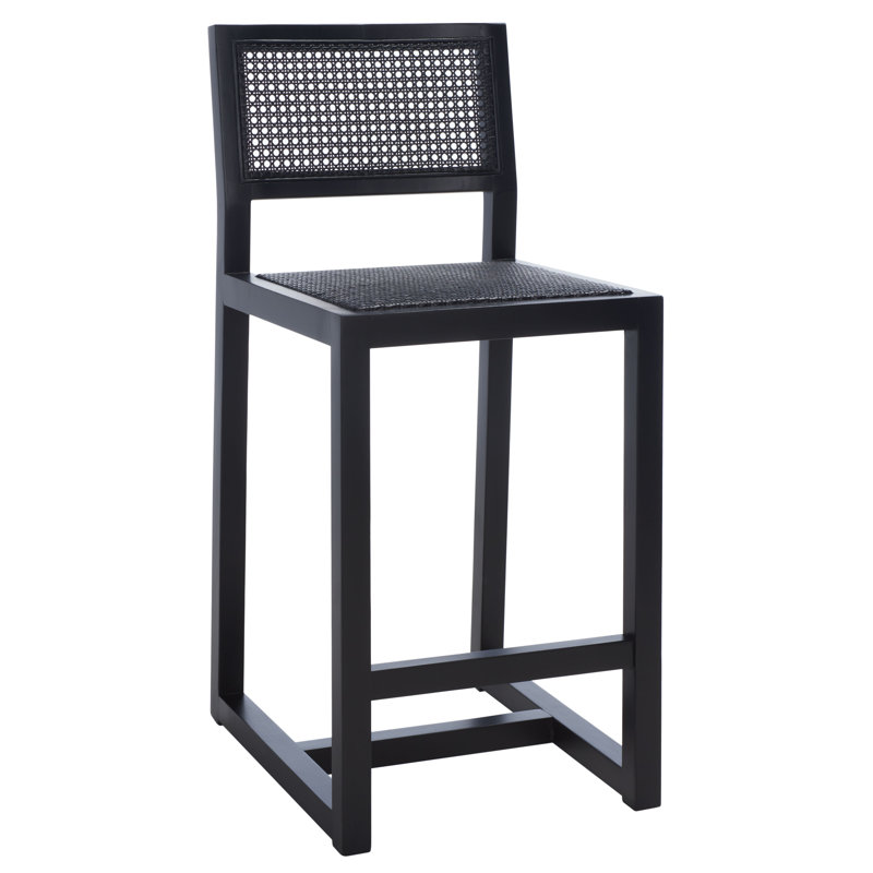Cane Bar Stool, Black, Counter Stool