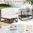 4-Person Half-Moon Sofa Seating Group with Cushions, Curved Patio Sectional with Coffee Table and Side Table for Garden, Balcony, Backyard
